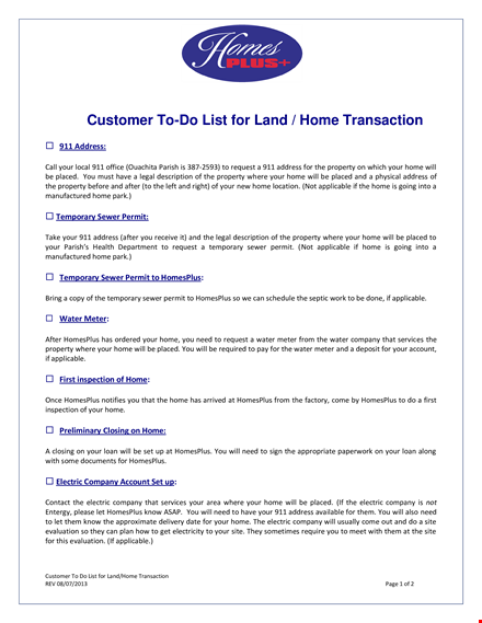 customer to do list template template