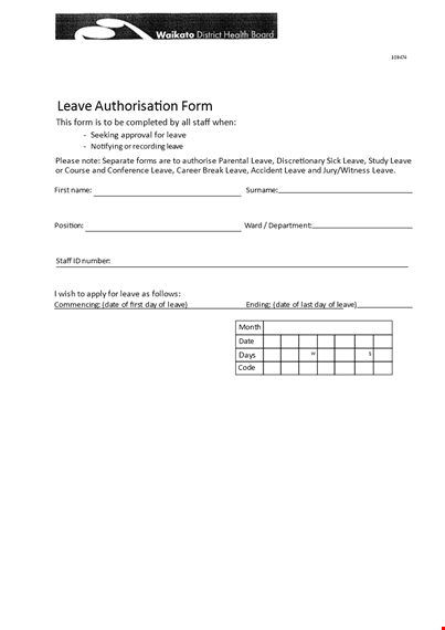 fill out da form easily with (company name) - manager's guide to leave | (company name) template