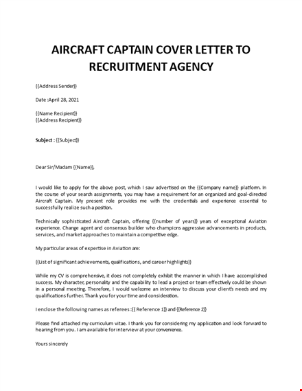 aircraft captain cover letter template