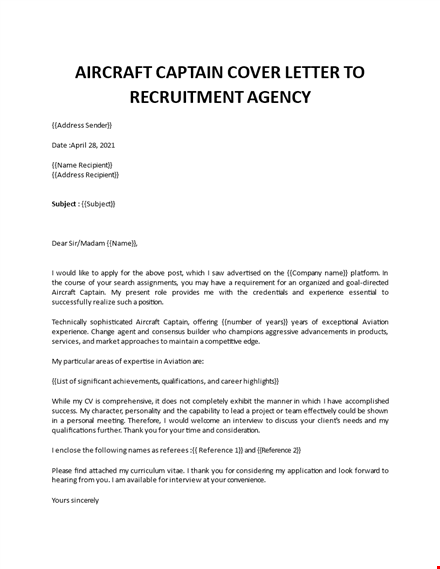 airline captain cover letter