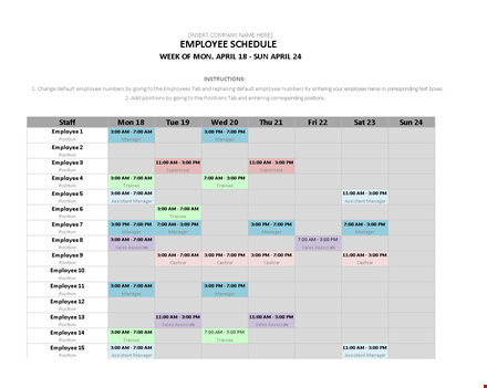 monthly shift schedule calendar template template