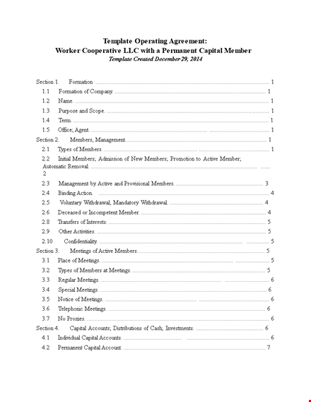 llc operating agreement template - customize for your company's needs template