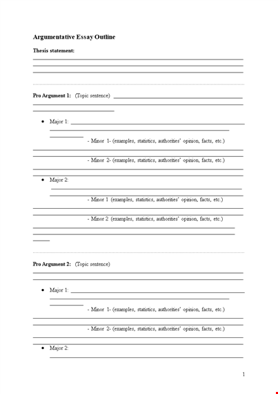 effective essay outline template: examples, statistics, authorities, and opinion | minor included template