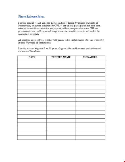 get your photo released - fill university form online | indiana template