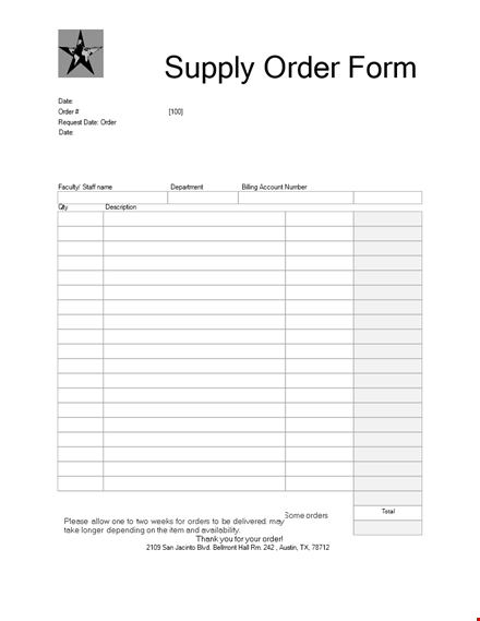 create efficient supply orders with our order form template - customize now! template