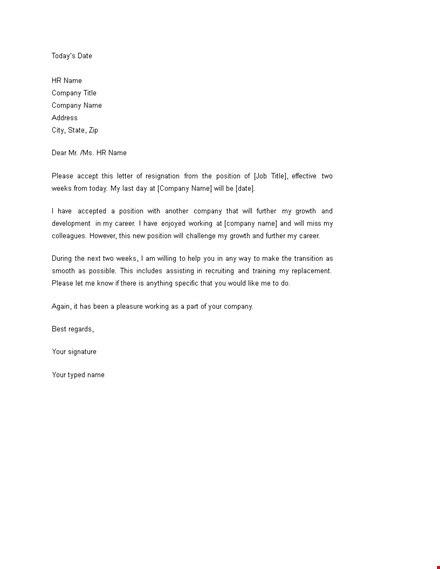 resign professionally: submitting two weeks' notice template
