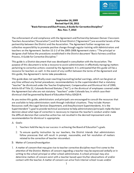 effective corrective action: letter of reprimand for school teachers and principals template