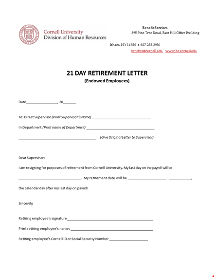 letter of retirement from employer template