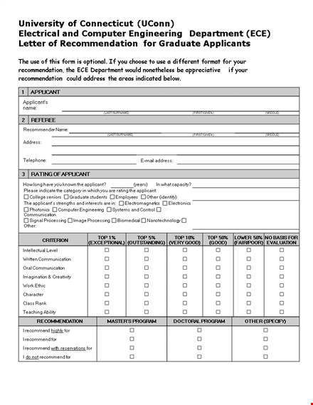 letter of recommendation for graduate school student template