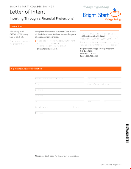 letter of intent for college savings template