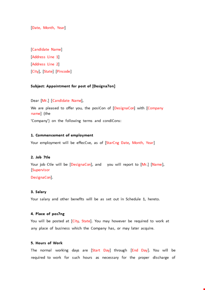 interview appointment letter format template