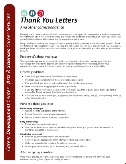 professional thank you letter in word template