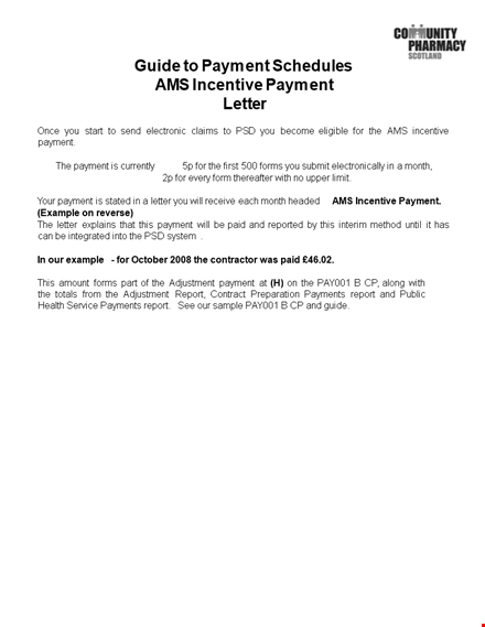 incentive payment letter template - create a professional letter for payment report template
