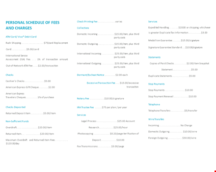 create a personal schedule in pdf for easy management of checks and transactions template