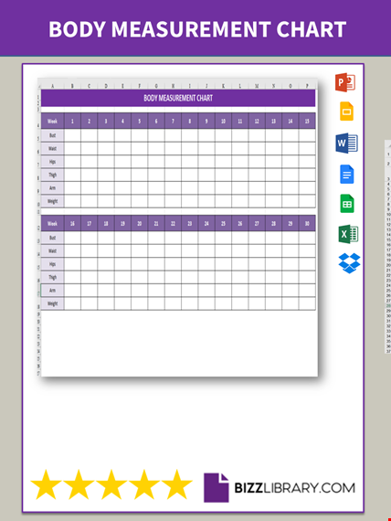 body measurement chart template