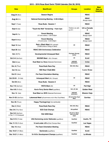 team travel calendar template template