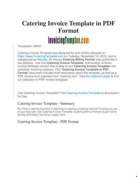 catering invoice template | free printable invoice format template