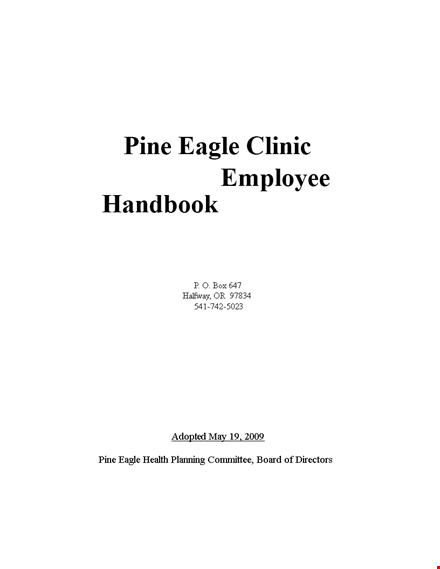 clinic employee handbook sample template