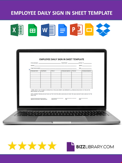 employee daily sign in sheet template template