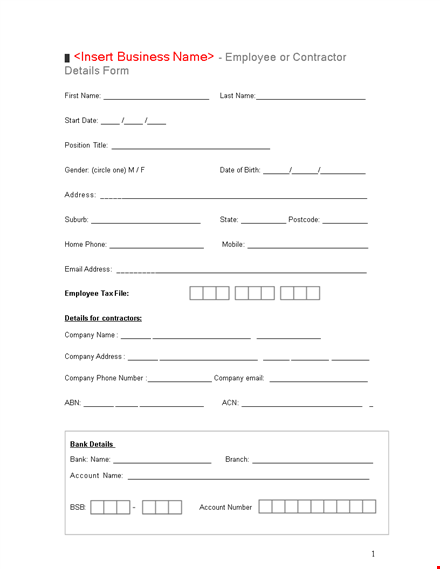 employment application template - streamline company hiring for employees, contractors and address template