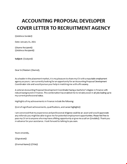 accounting proposal developer cover letter template