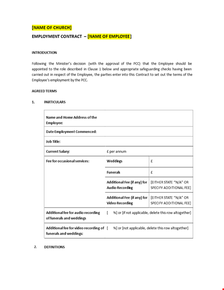 employment contract for church minister - simplify the hiring process template