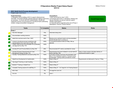 weekly it report template template