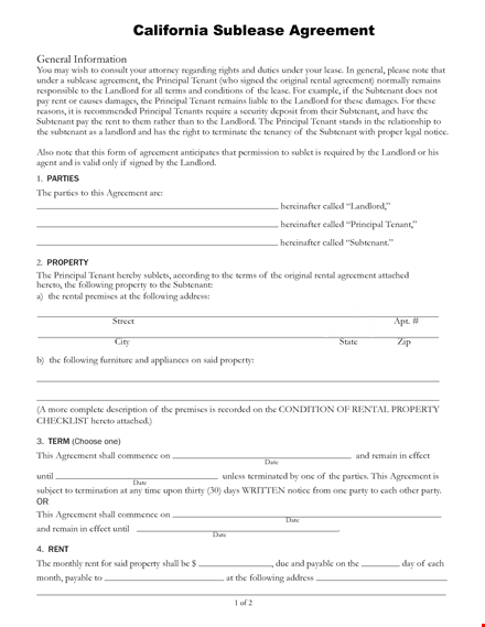 easy-to-use sublease agreement template for tenants, landlords, and subtenants template