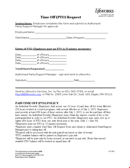 time off request form template - efficient employee time tracking solution template