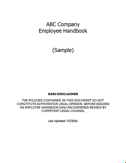 comprehensive employee handbook template - ensure compliance & streamline hr processes template
