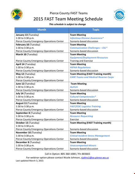 team meeting template template