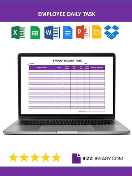 employee daily task schedule template