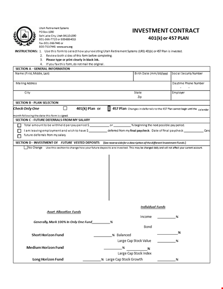 example of investment contract template