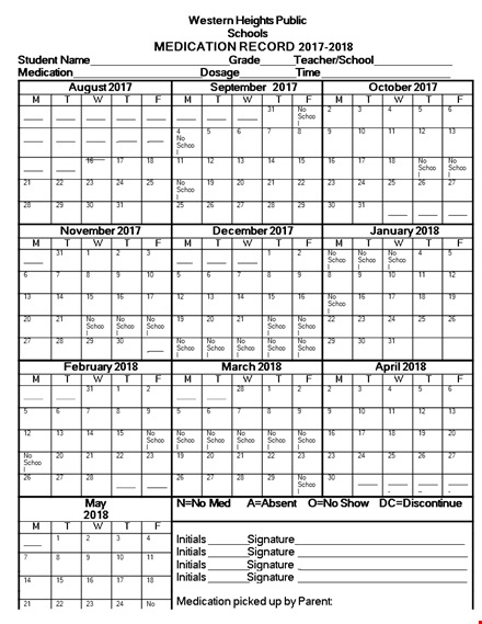 download a free medication schedule template for school management template