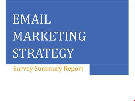 email marketing strategy survey summary report template