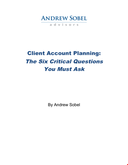 client account management plan template