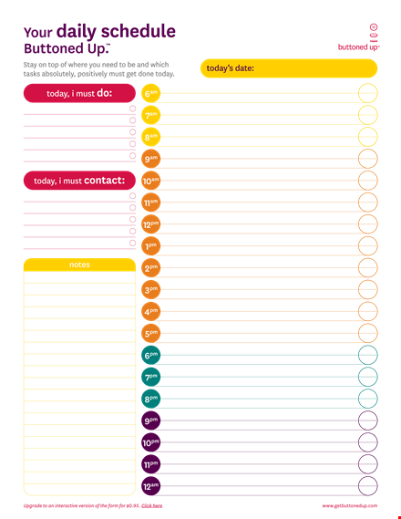 download a free daily planner template - stay organized and productive template