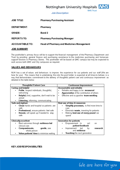 pharmacy purchasing agent job description - manager, staff, trust & purchasing template