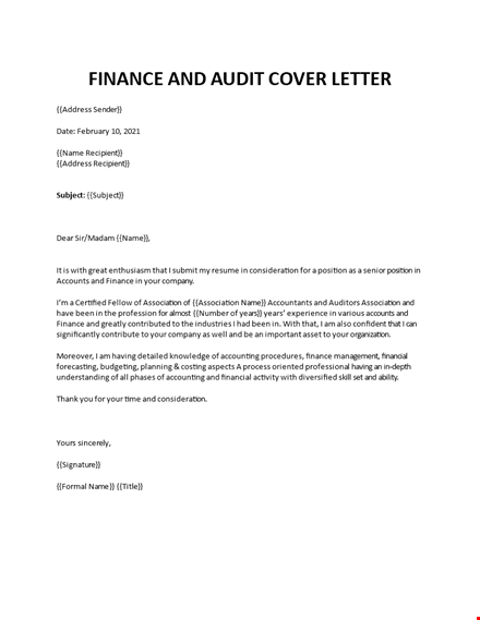 audit professional cover letter template