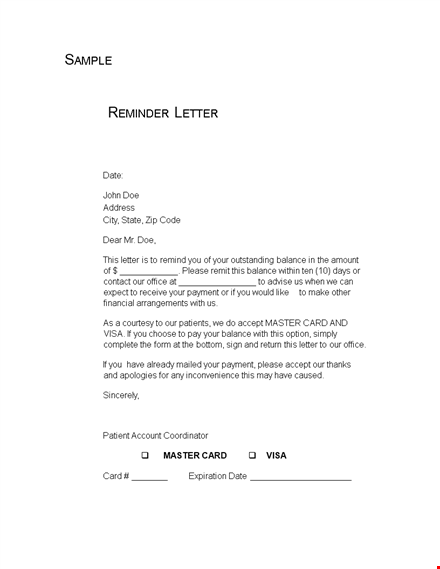 final payment letter template - easily notify patients of outstanding balances template