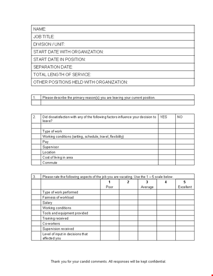 effective exit interview template for ensuring a smooth transition template