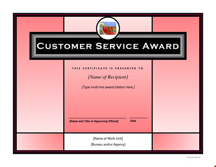 customer service award - recognizing excellence in customer service template