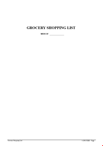 free grocery list template | organize your shopping | spotebi template