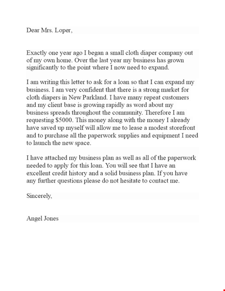professional loan application letter template