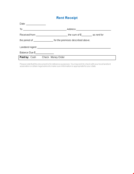 rent receipt template
