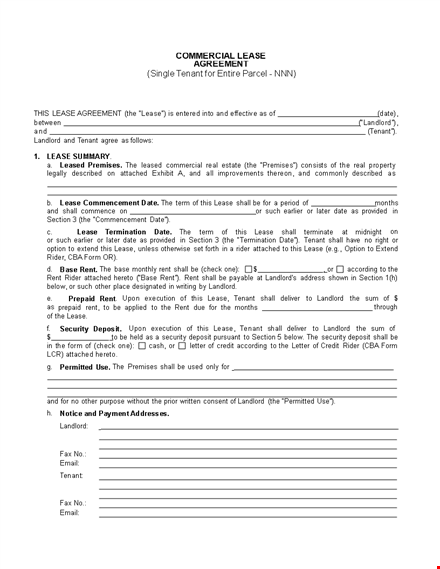 commercial building lease agreement template template