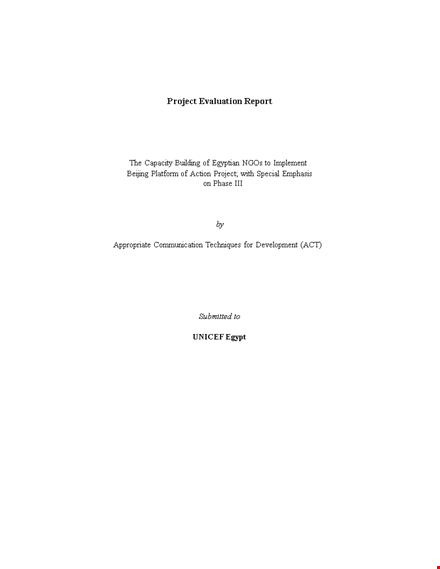 evaluation of project report: analyzing project members and network in the evaluation phase template