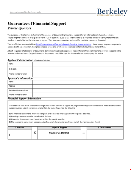 get financial support with our customized letter of support template