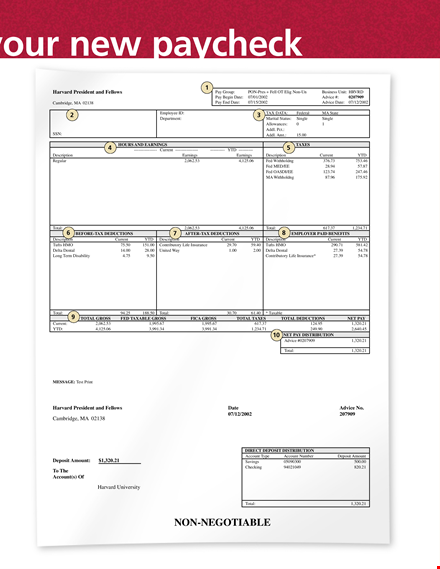 paycheck explanation template