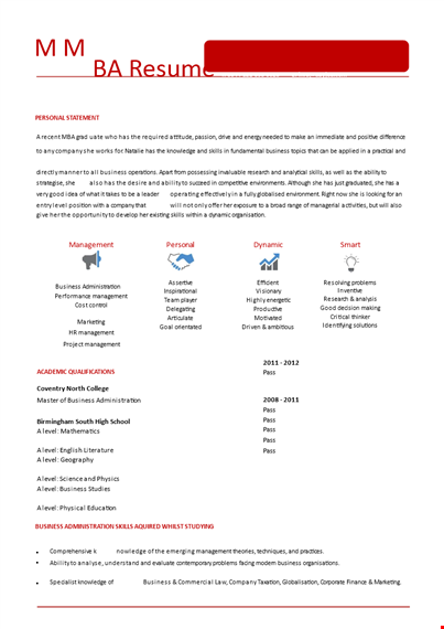mba finance analyst resume examples, templates & skills | dayjob template